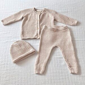 Organic Cotton Unisex Baby Winter Knit Set 3-6M